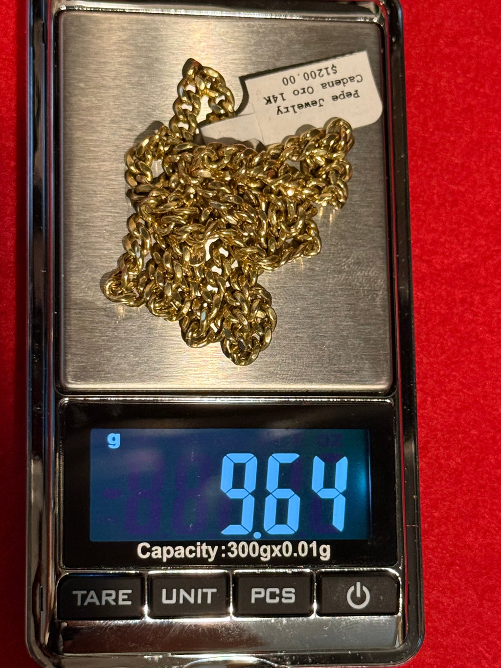Cadena cubana de Oro 14k