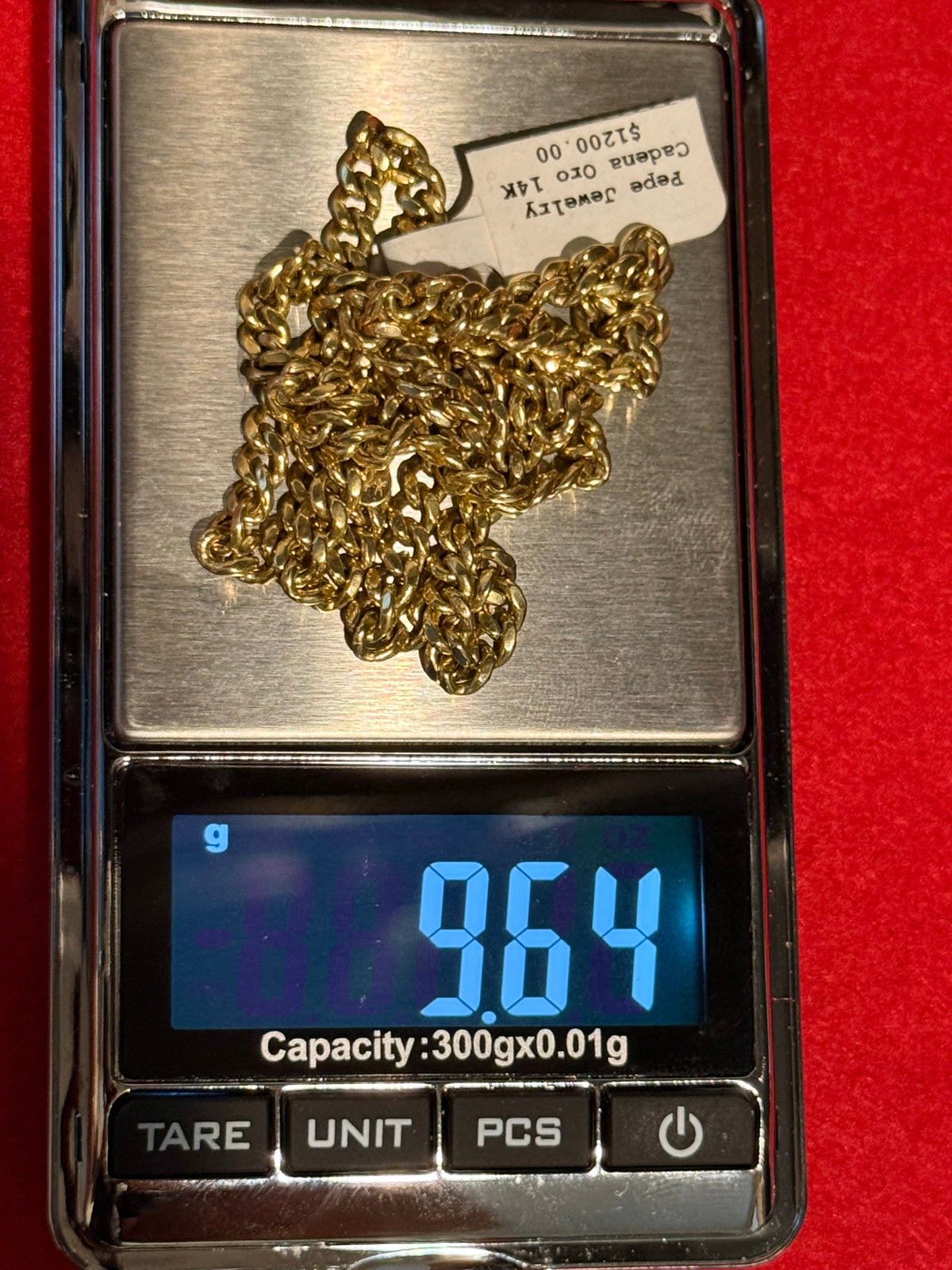 Cadena cubana de Oro 14k