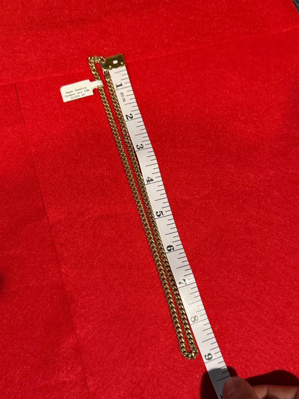 Cadena cubana de Oro 14k